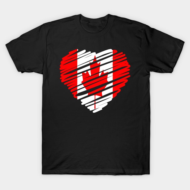 Canadian Heart Flag T-Shirt by dk08